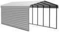 Galvanized Steel Carport Kit with 1-Sided Enclosure V882