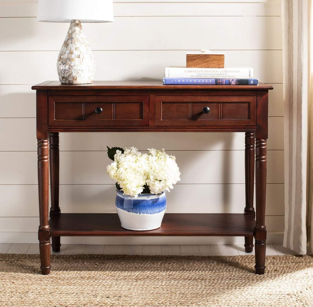 Distressed/Black 2-Drawer Console Table D8404
