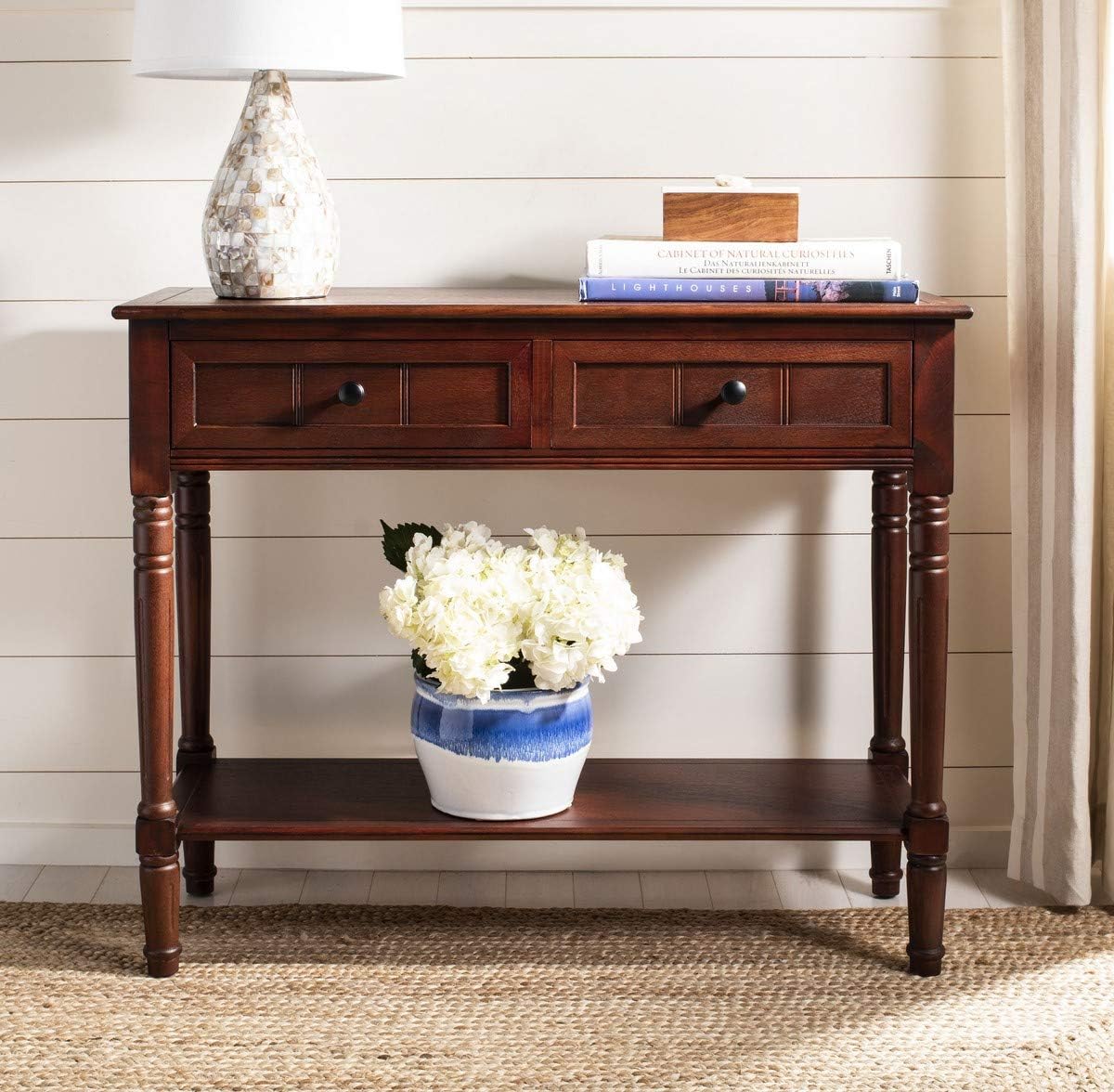 Distressed/Black 2-Drawer Console Table D8404