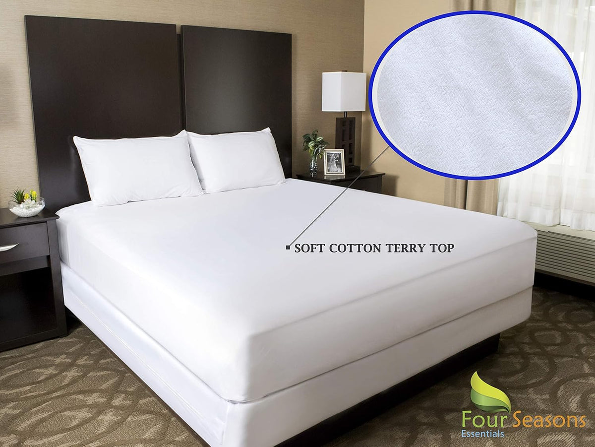 Full Size Zippered Waterproof Cotton Terry Mattress Protector Pack of 2 J41623