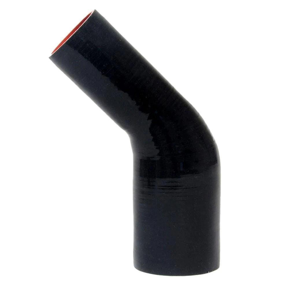 3.75x22 u003E 4x22 ID 4ply Silicone 45 Deg Elbow Reducer Hose Black Y22420