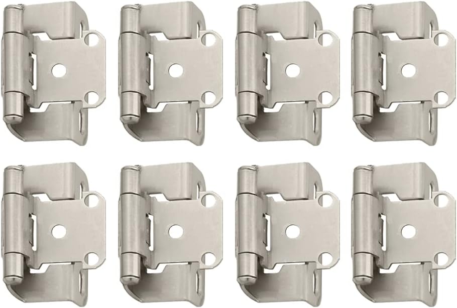 Satin Nickel Self Closing Cabinet Door Hinge (Pair) (4) H8148