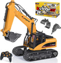 3 in 1 Remote Control Excavator with Metal Shovel, 15 Channel Construction Tractor Toy Truck J393891