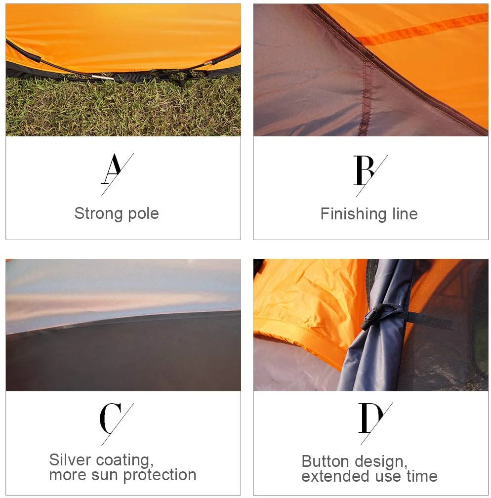 X-large Pop Up Dome Tent 5-6 Person with Carrying Bag Grey L65967