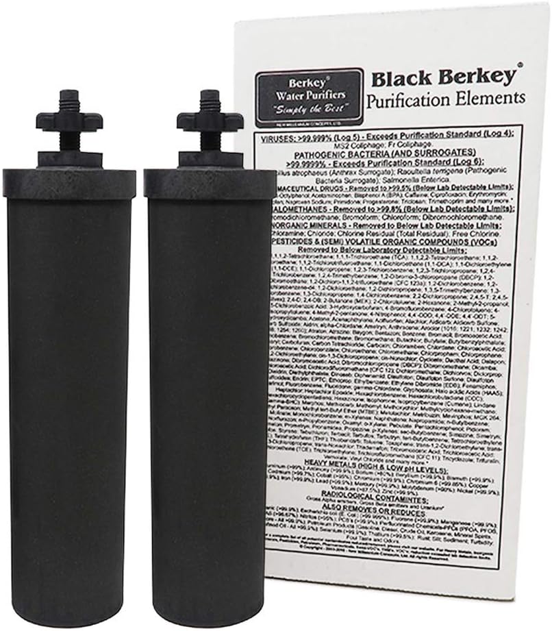 Black Berkey Purification Elements Water Purifier Replacement Filters (Pack of 2) R449782