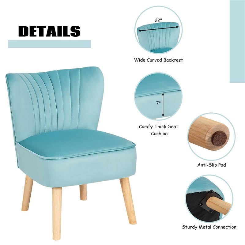Green Velvet Tufted Leisure Chair and Ottoman Set J81606