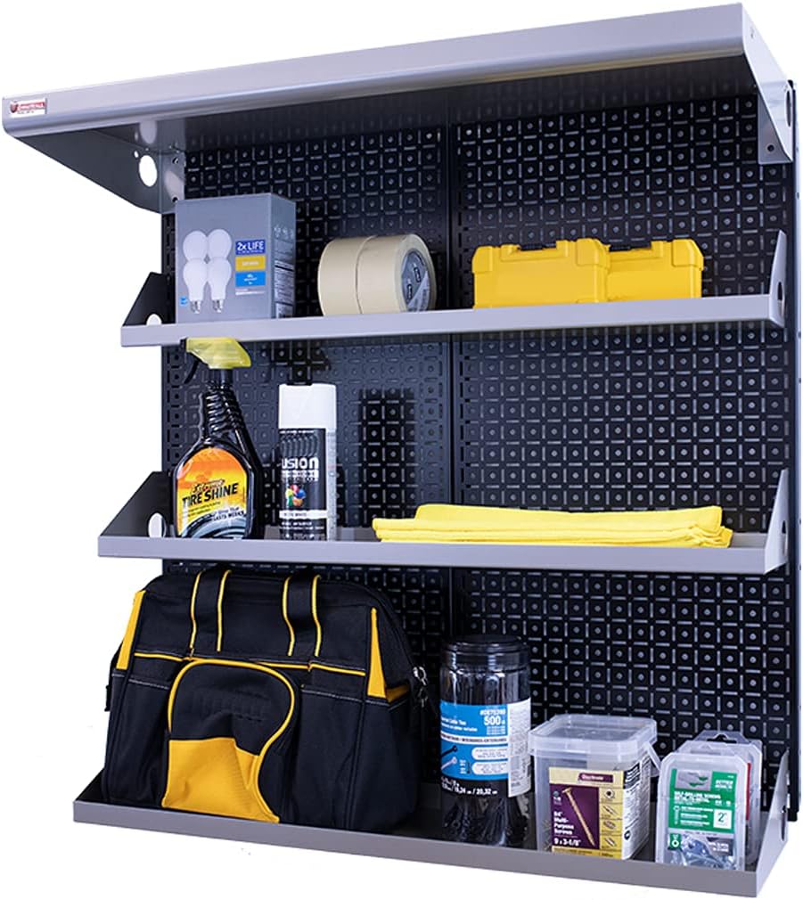 Black Modular Pegboard Shelving Kit 32" x 32" L920901