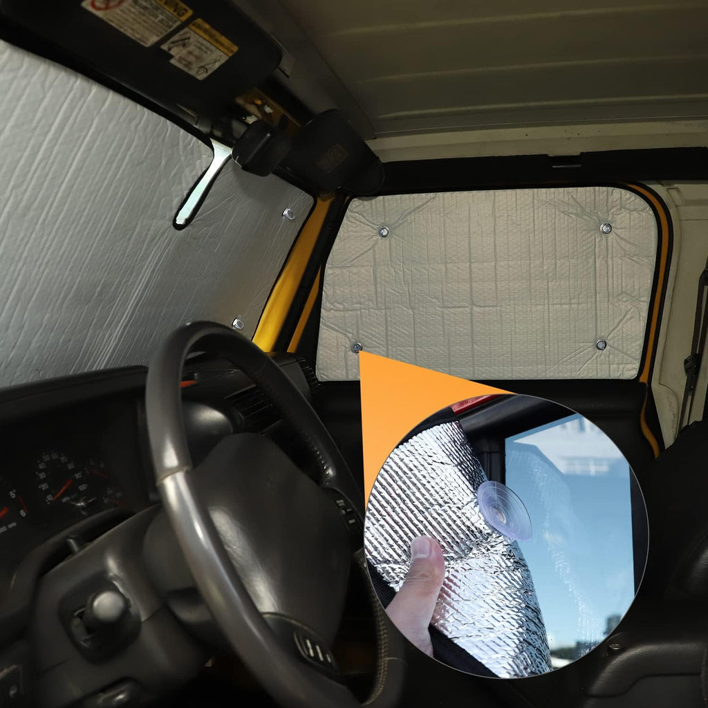 Windshield Sun Shade Sun Visor for Jeep Wrangler TJ, 6PCs Pack of 2 X78003