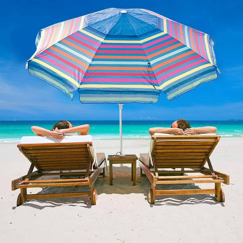 7 Feet Beach Umbrella with Sand Anchor and Carry Bag B92517