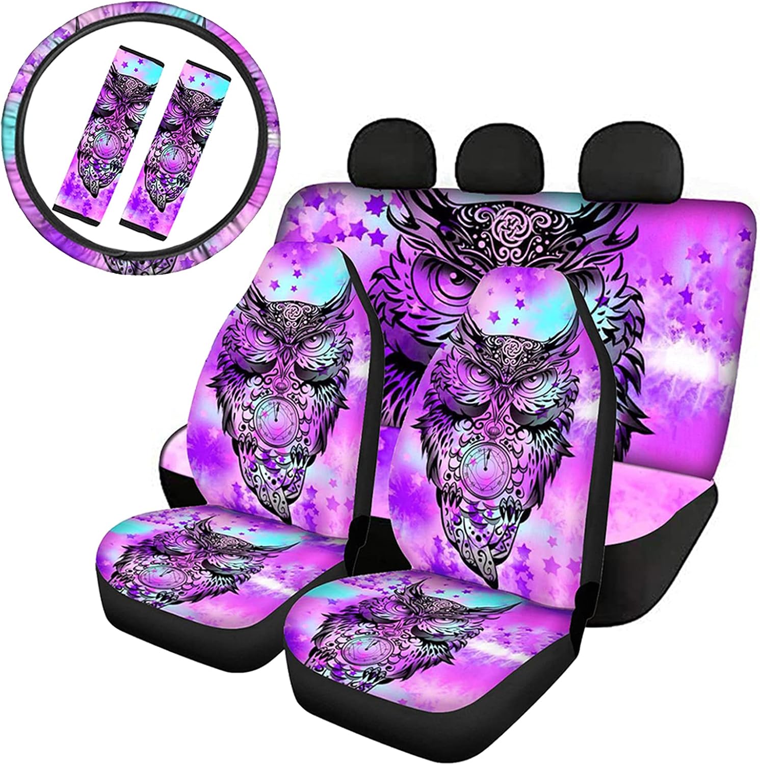 Pink Cow Print Universal Car Seat Covers Set U874