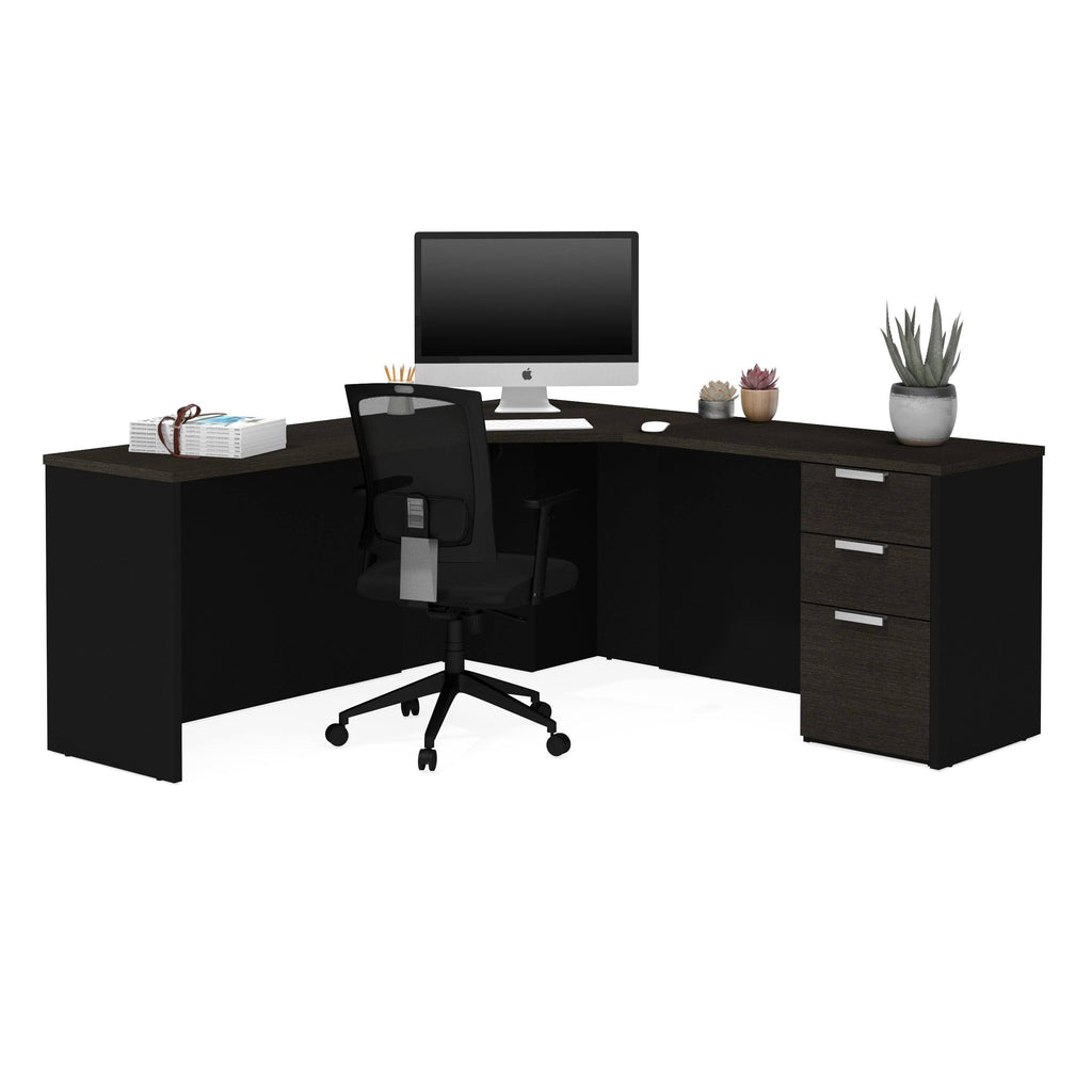 Deep Grey White Corner Desk P71691