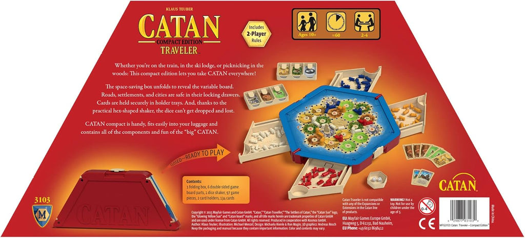 CATAN Board Game Traveler Edition, 3 to 4 players, 60 minutes, Pack of 2 U591348