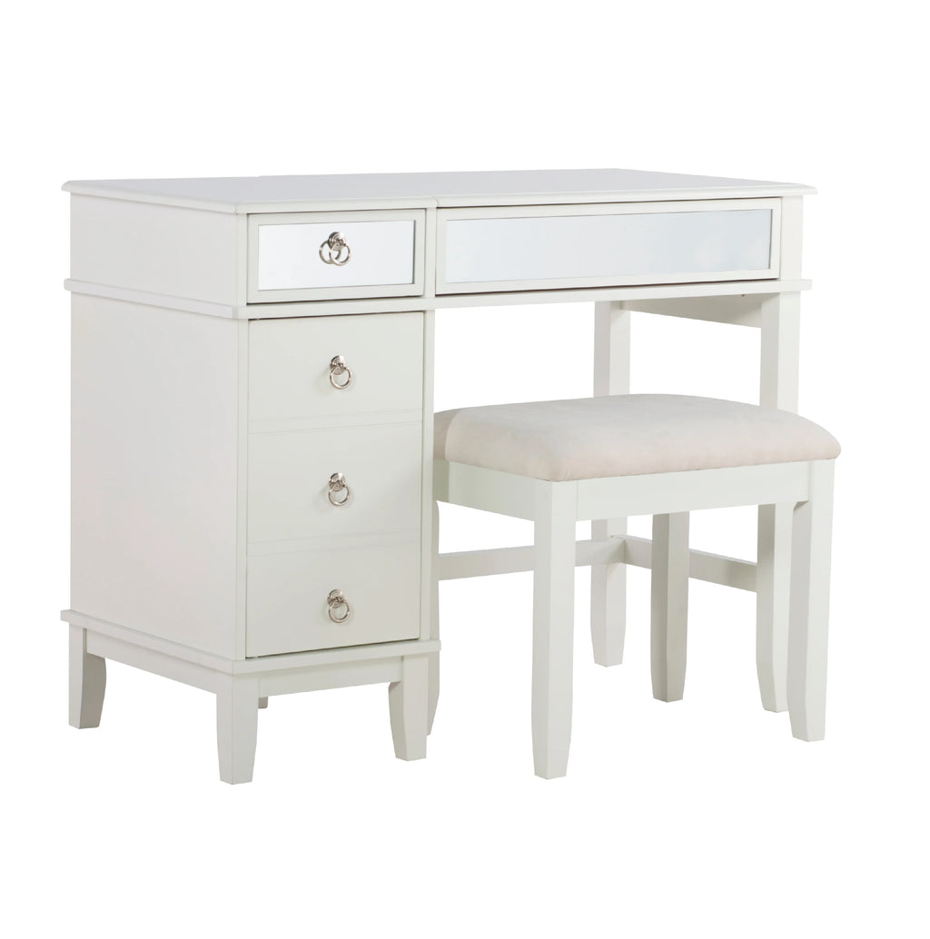 White 2-Piece Vanity Set with Bench D232281