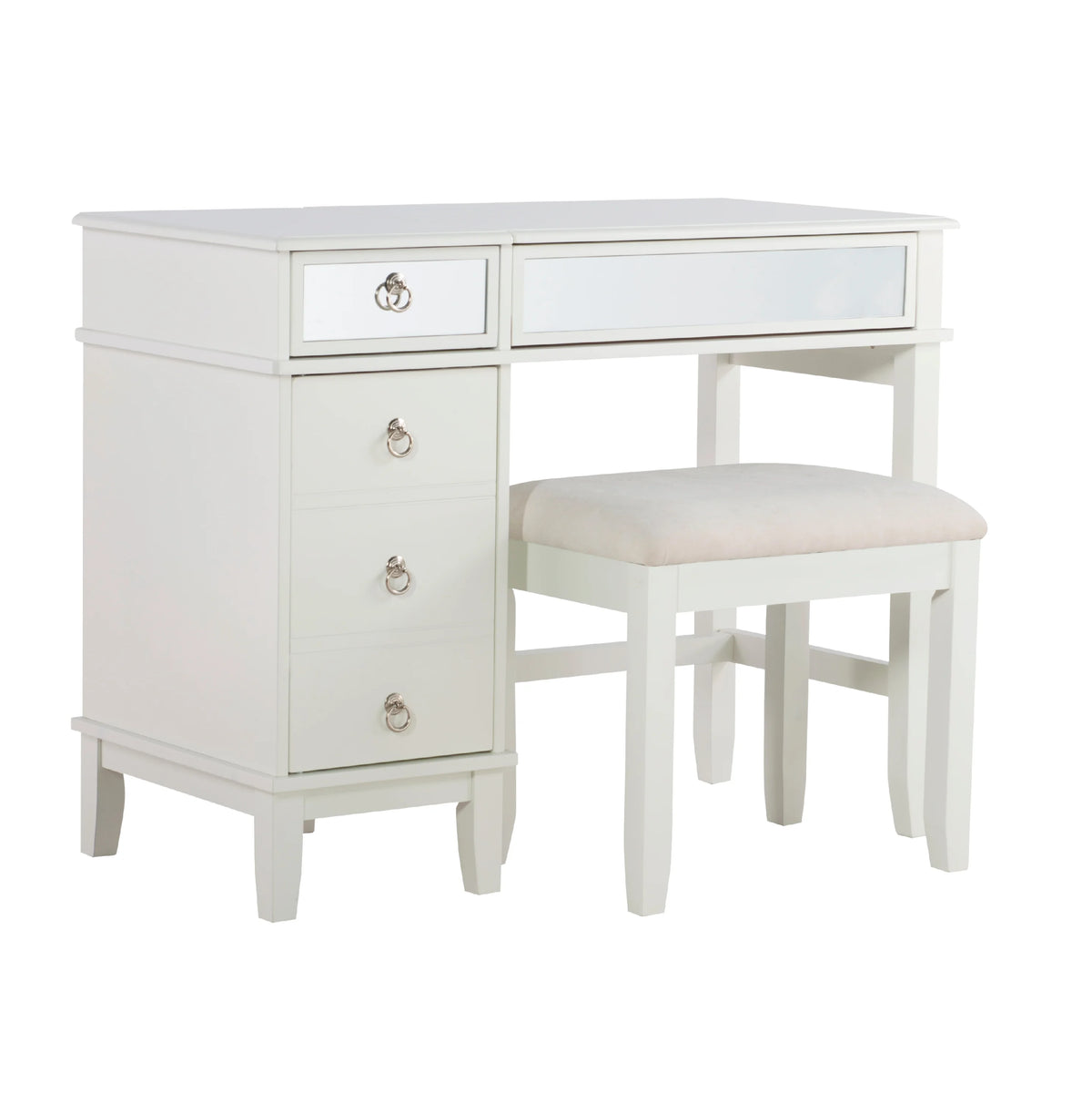 White 2-Piece Vanity Set with Bench D232281