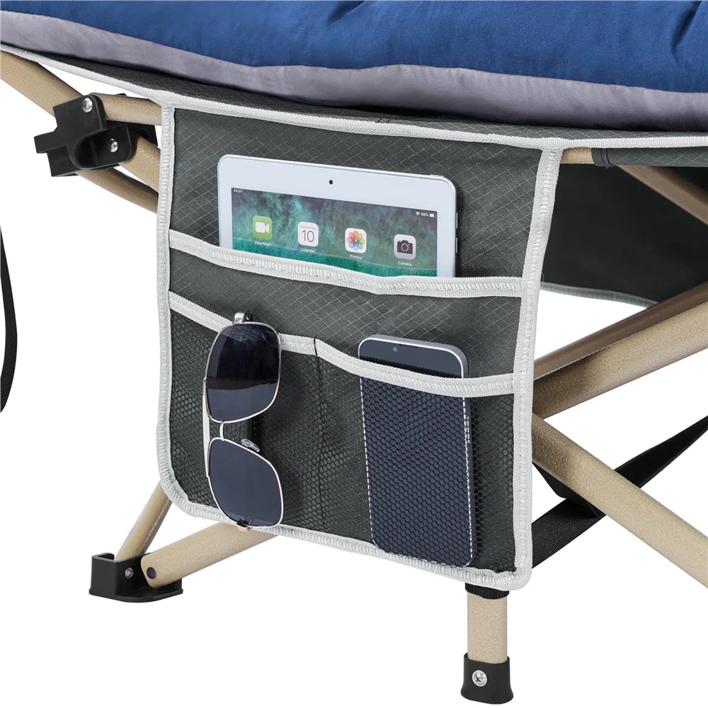 Gray Portable Folding Camping Cot with Carry Bag J377175