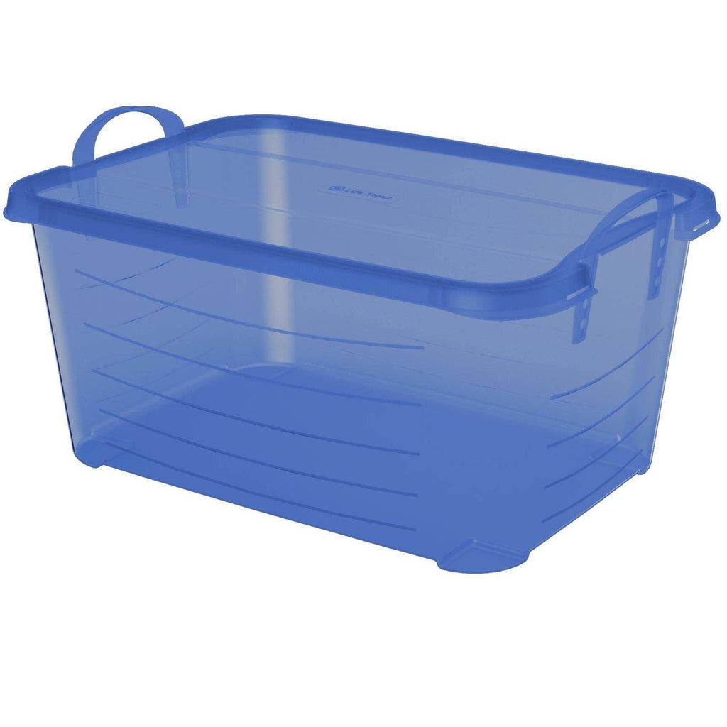 Blue Stackable Storage Box 55 Quart 6 Pack W6518