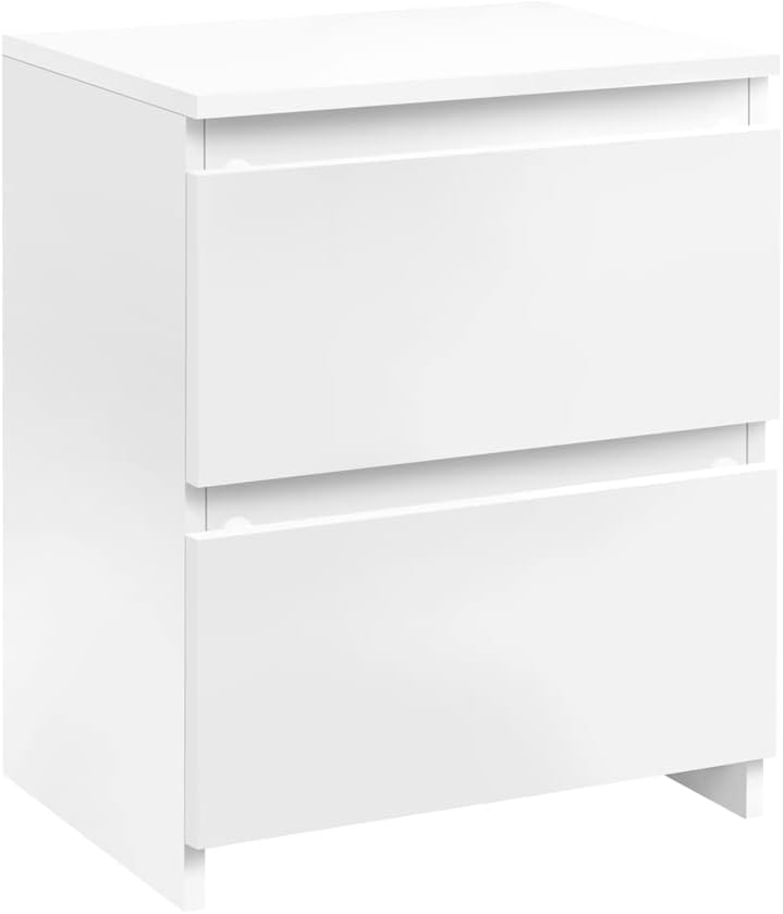 White 2-Drawer End Table, 18 x 14 x 22 inches P180873