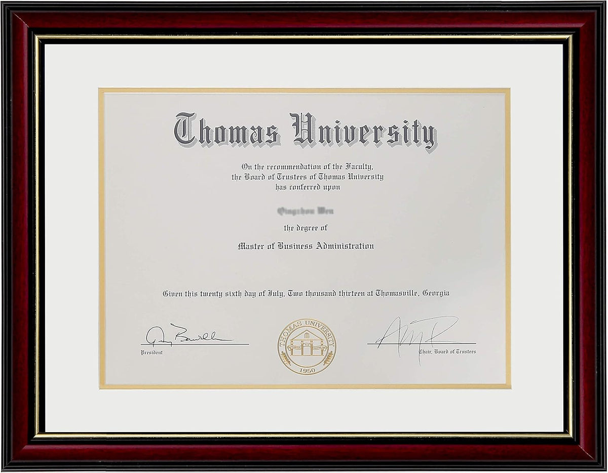 Diploma Frame Real Wood Glass Golden Rim 8.5x11 Inch with Mat 11x14 Inch Without Mat Double Mat Navy Blue B486921
