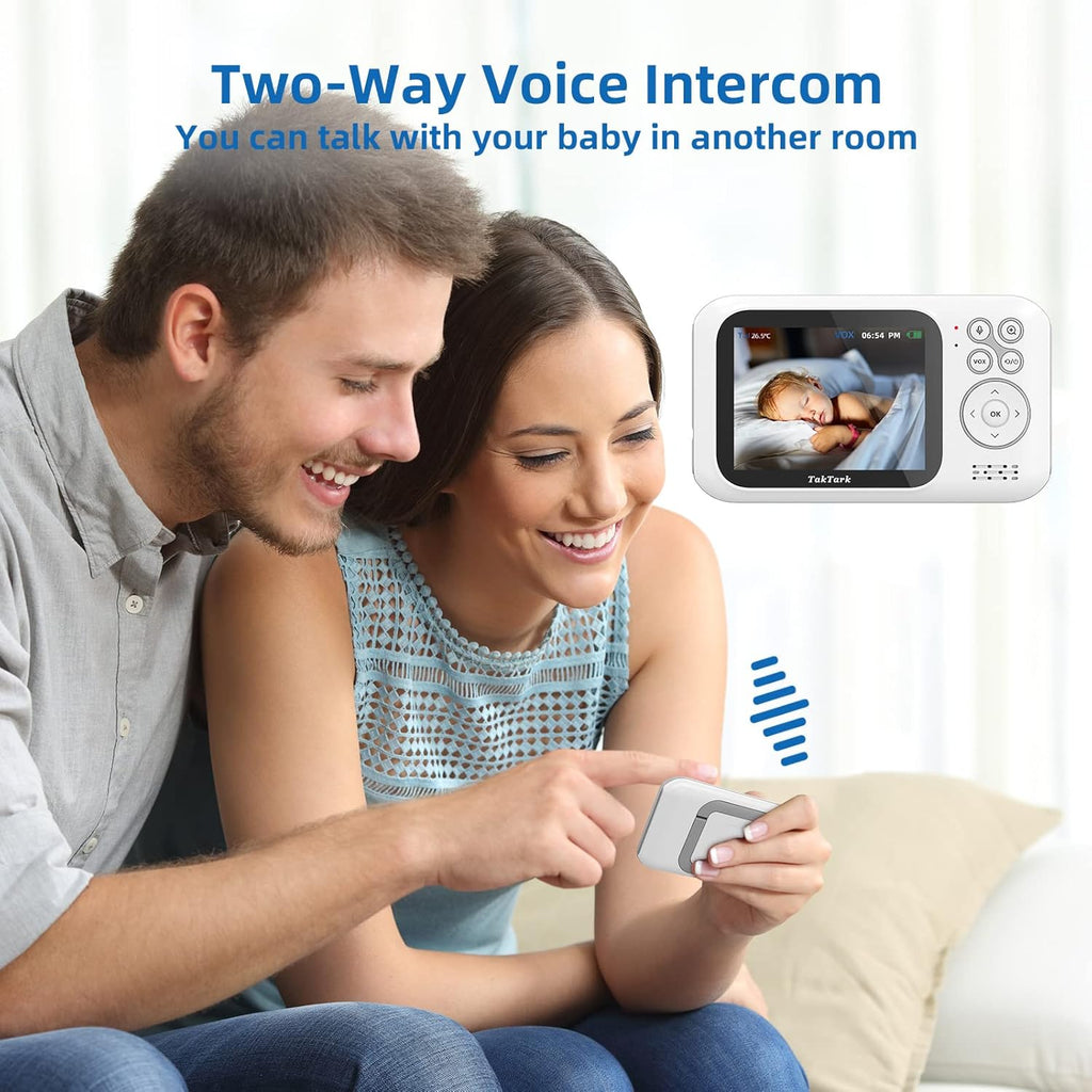 Baby Monitor with Camera and Audio, Infrared Night Vision, Digital Zoom F836432