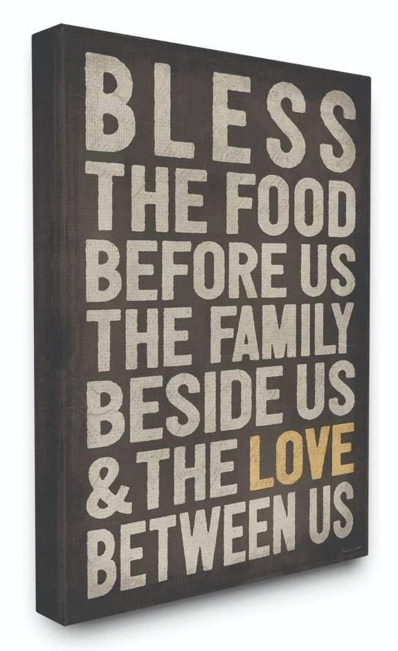 Bless The Food Kitchen Dining Room Canvas Art E9020
