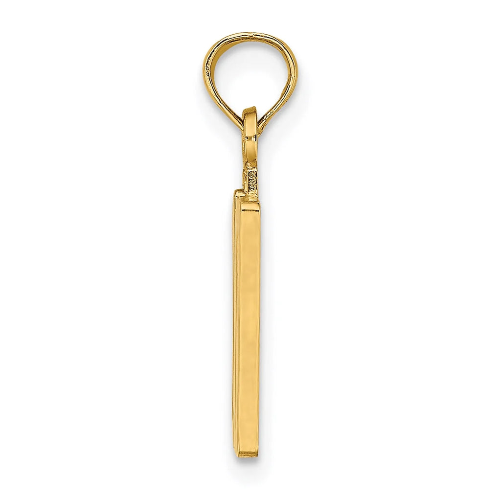 14K Yellow Gold Polished Number 10 Pendant Charm with 10K Yellow Gold Rope Chain Necklace 16'' U539884
