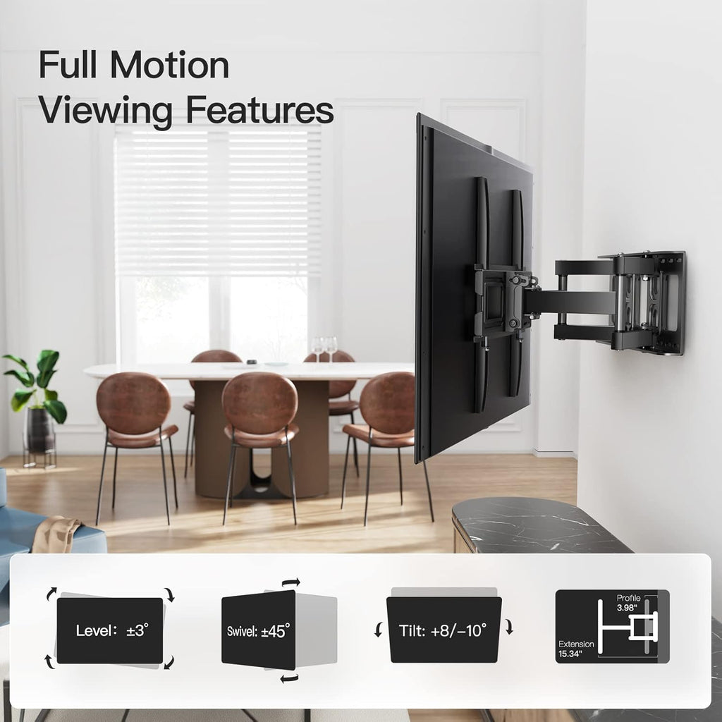 TV Wall Mount for 26-55 inch TVs, Full Motion TV Mount Bracket, Max VESA 400x400mm, Pack of 2 S110