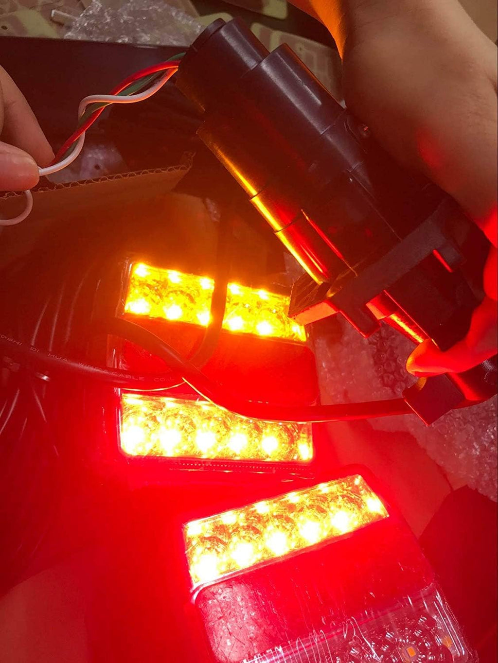 Magnetic LED Trailer Towing Light Kit, 24ft Cable with 7 pin plug, IP68 Waterproof L716079
