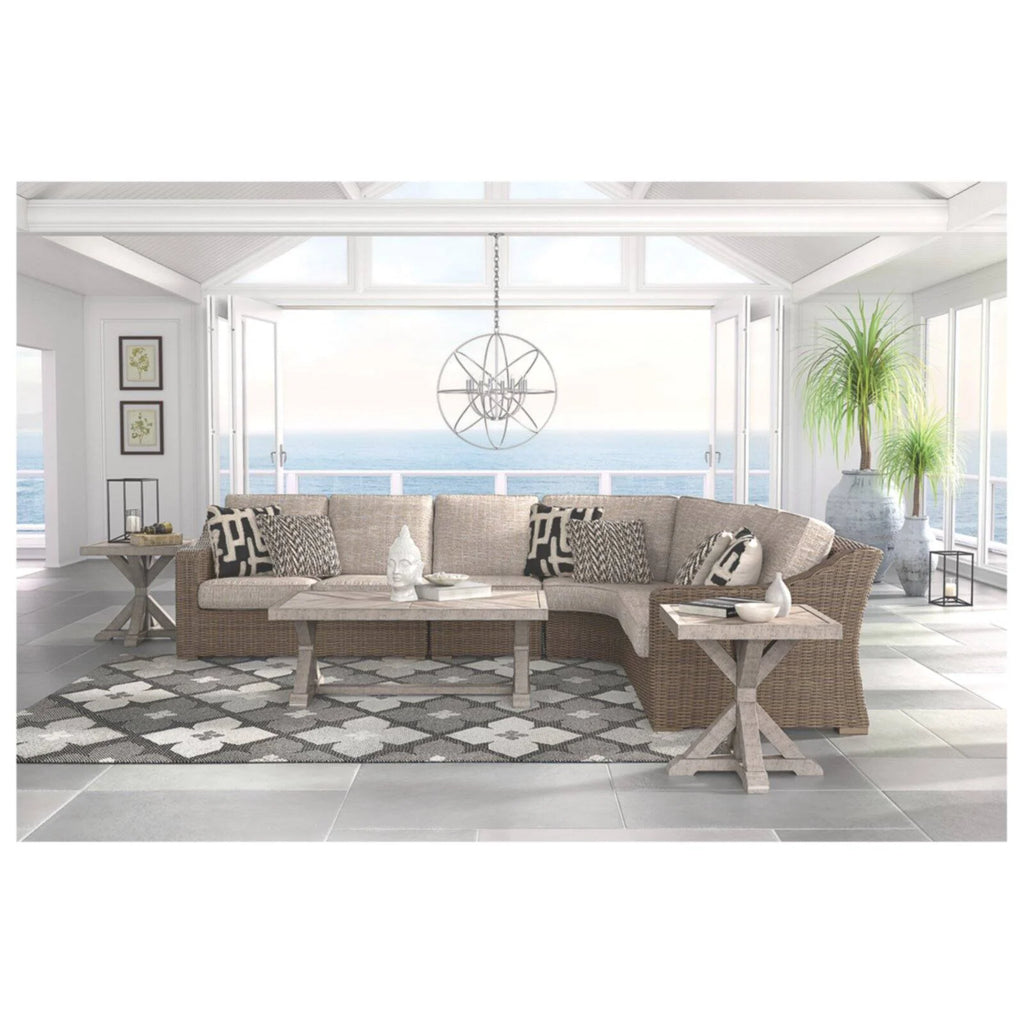 Beige 2 Piece Patio Loveseat Set E336701