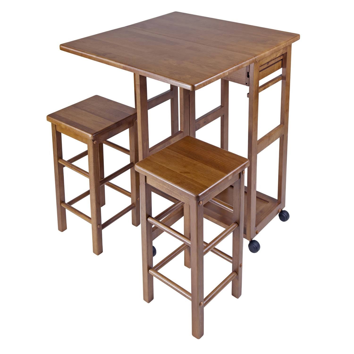 Pine Kitchen Cart with 2 Stools F97439