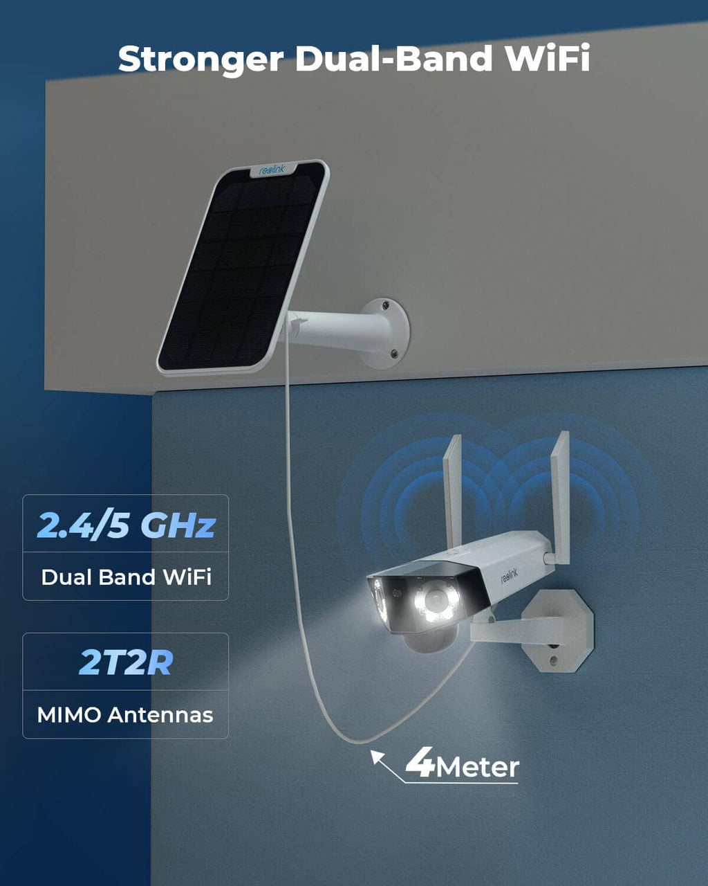 2K Security Battery Camera Outdoor Wireless Solar with Dual Lens N10417