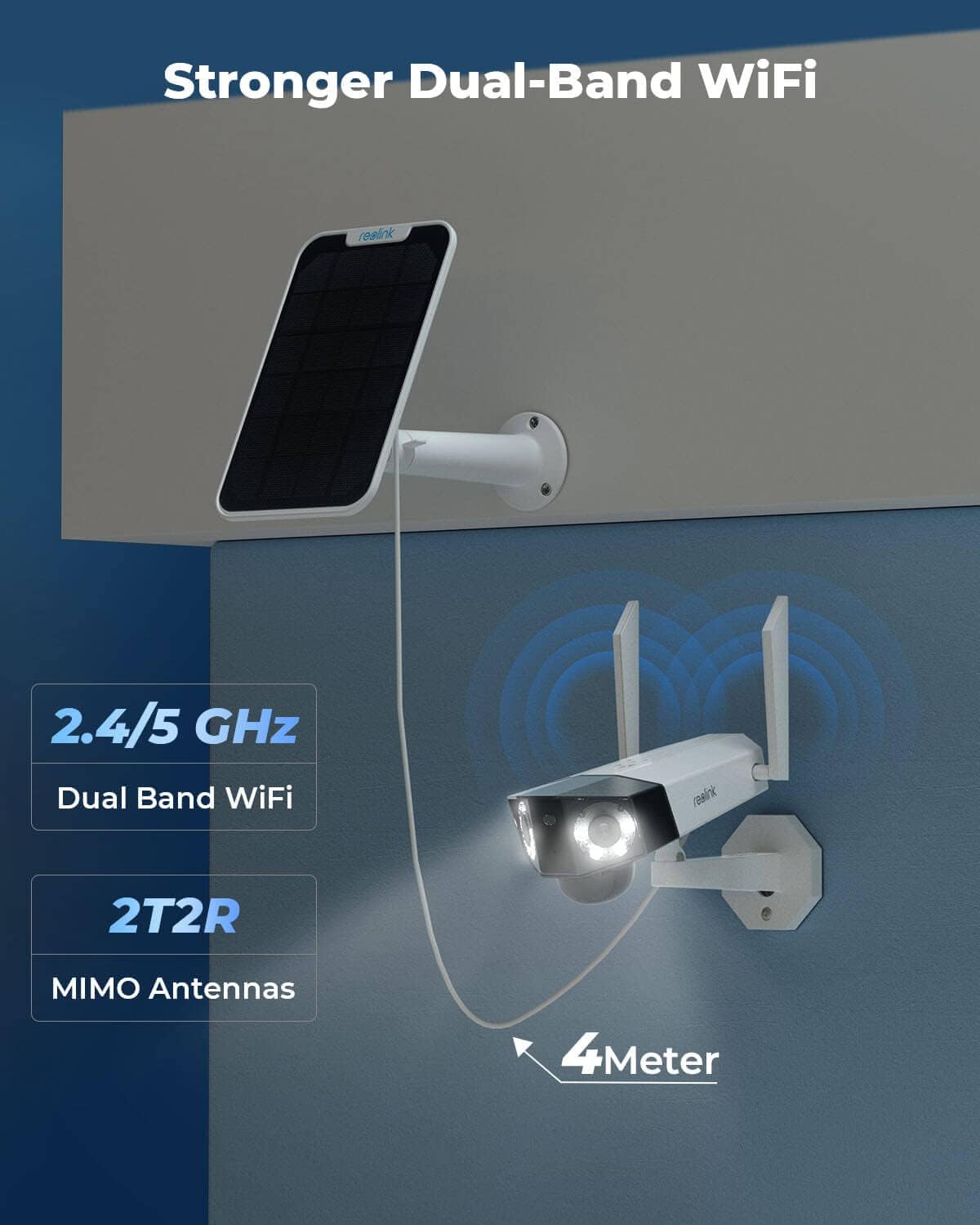 2K Security Battery Camera Outdoor Wireless Solar with Dual Lens N10417