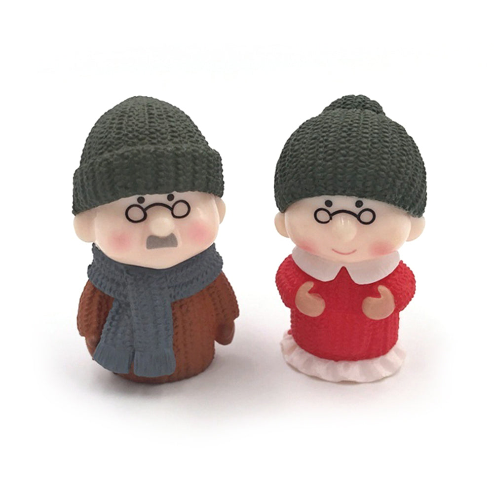 Grandparents Action Figure Set, Dollhouse People Grandma and Grandpa Miniature Decor E864961