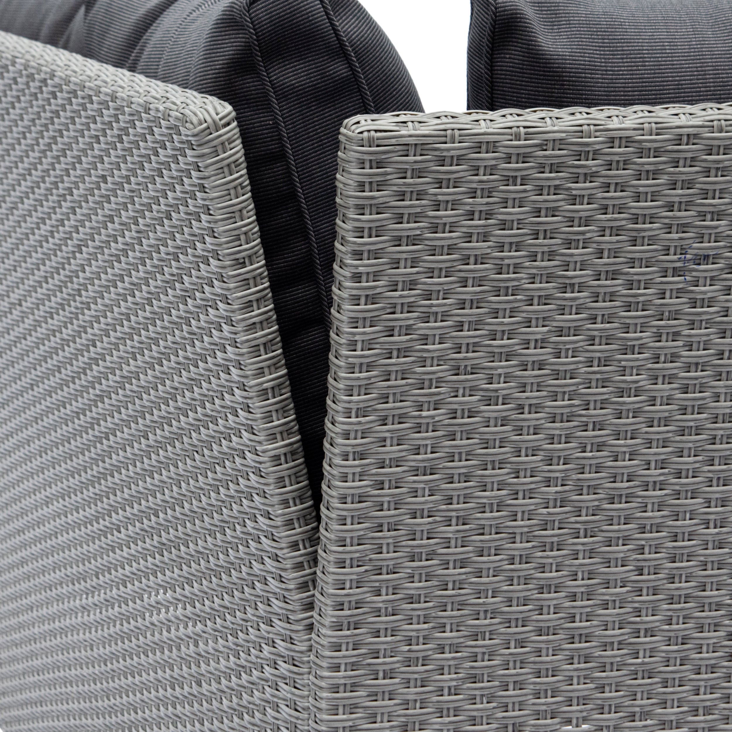 Outdoor Wicker Patio Sectional Sofa & Ottoman Set with Table H866372