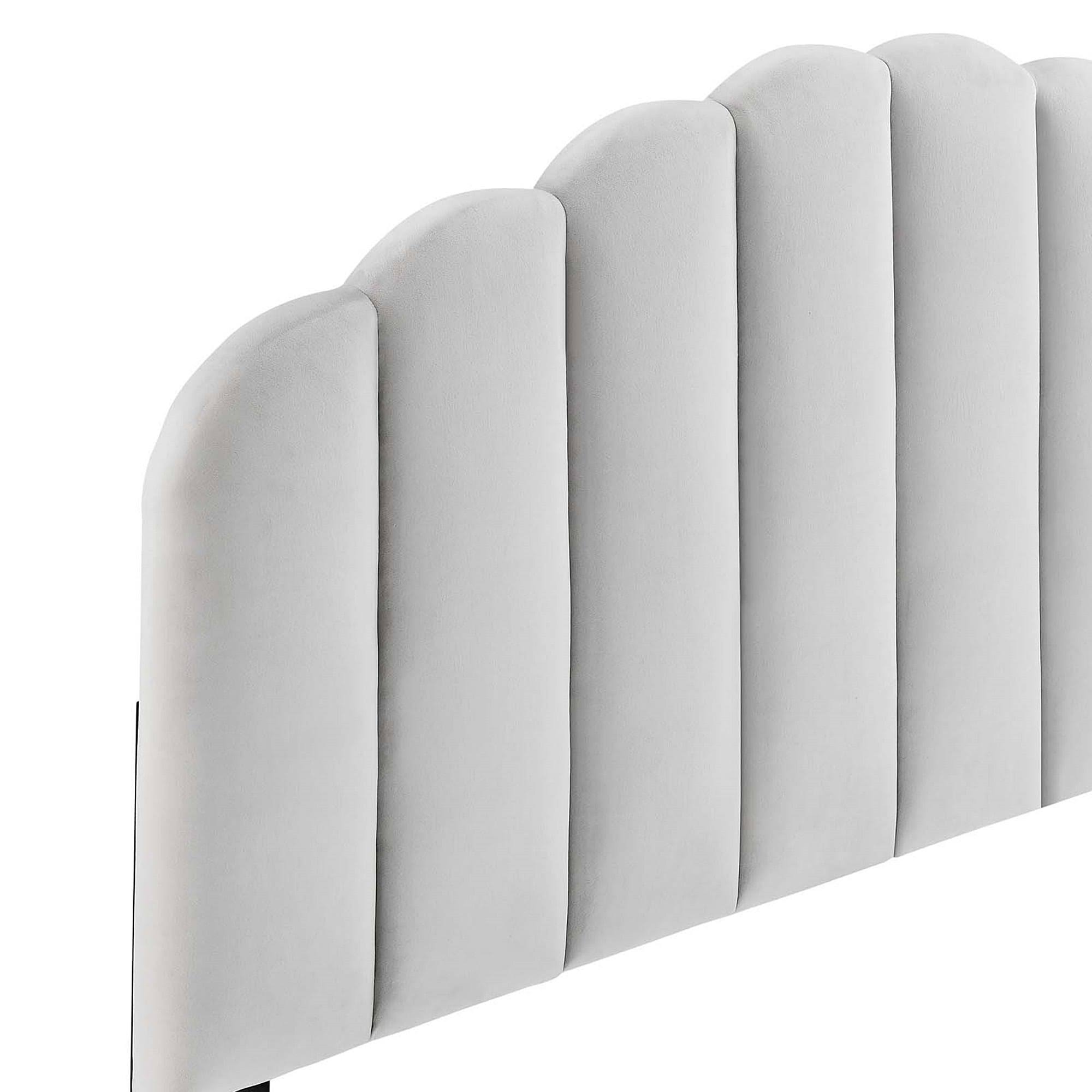 Light Grey Velvet Full/Queen Size Headboard O322