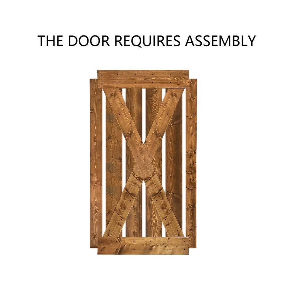 Weather Gray Solid Knotty Pine Wood Interior Sliding Barn Door Slab V822840