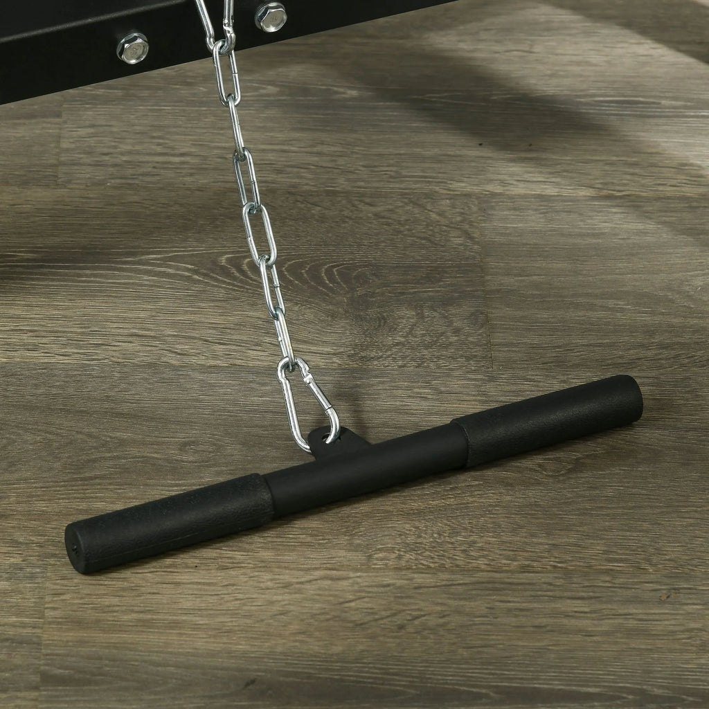 Power Cage with Pulley System Squat Rack Pull up Stand N79438