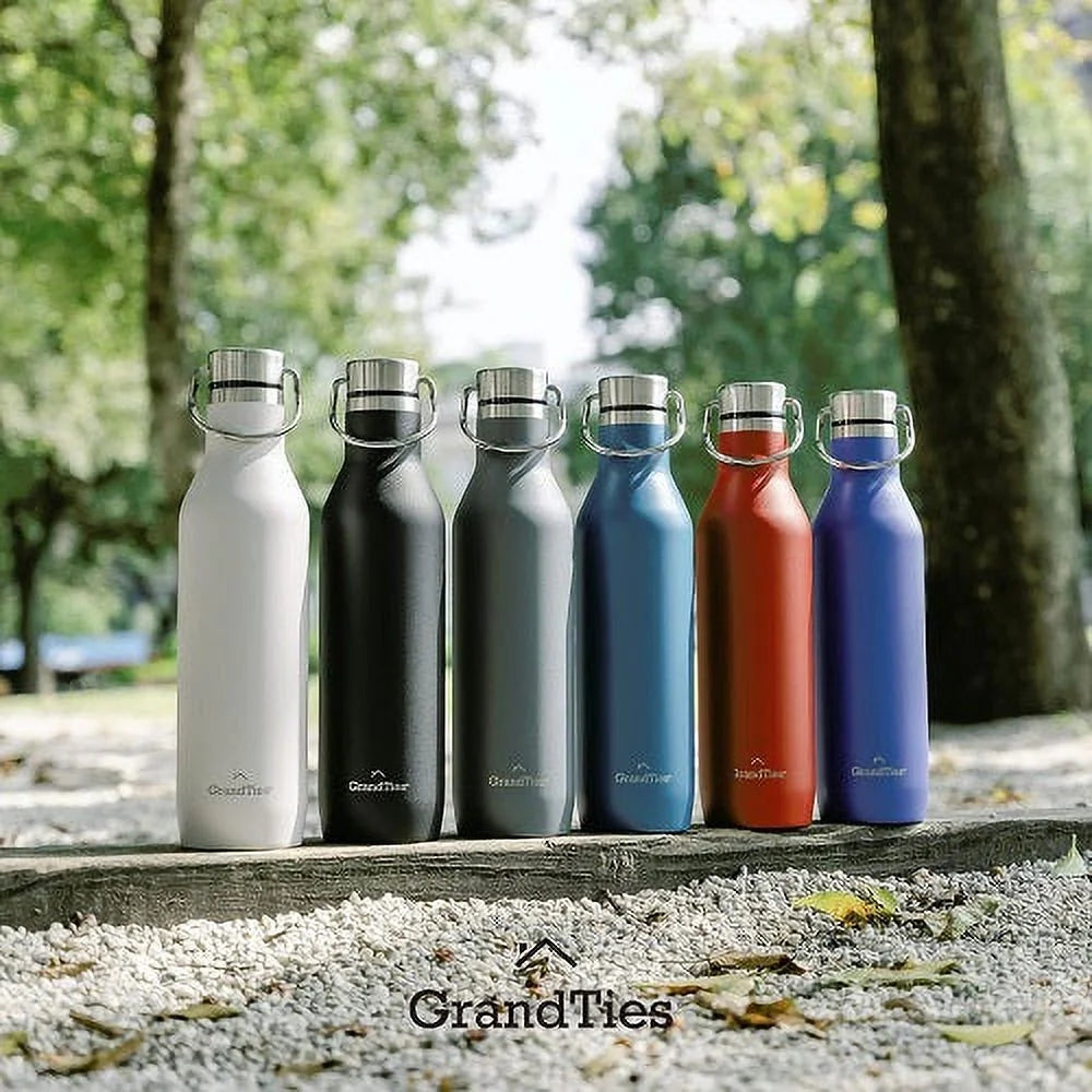 21oz Stainless Steel Insulated Water Bottle with 2 Lids B723899