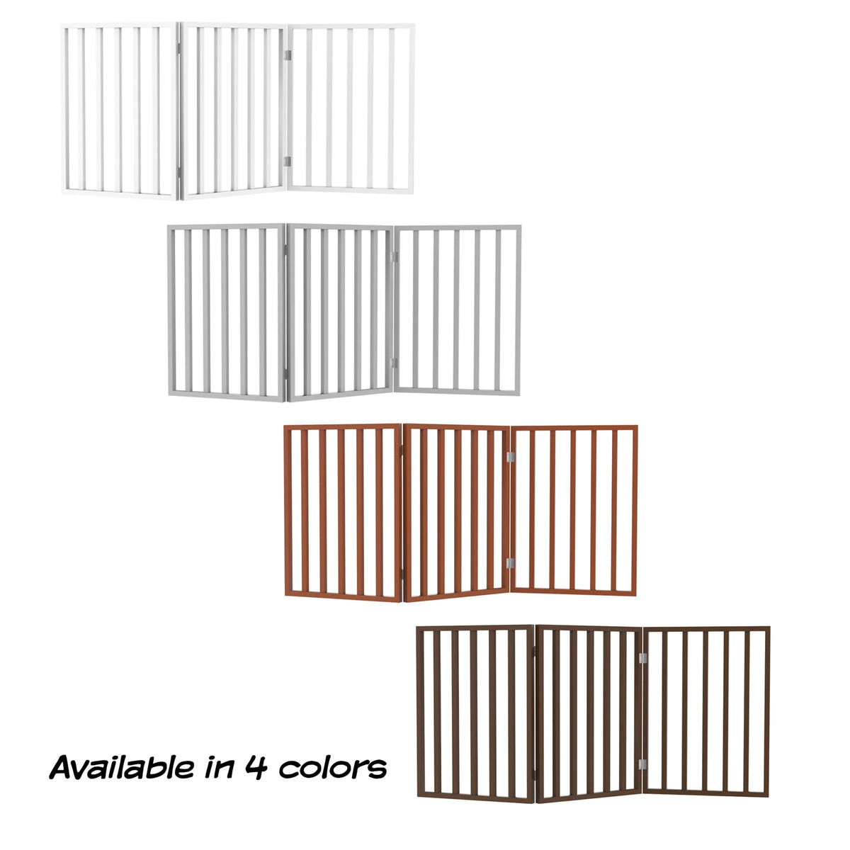 White Wooden Freestanding Folding Accordion Style Dog Gate B741
