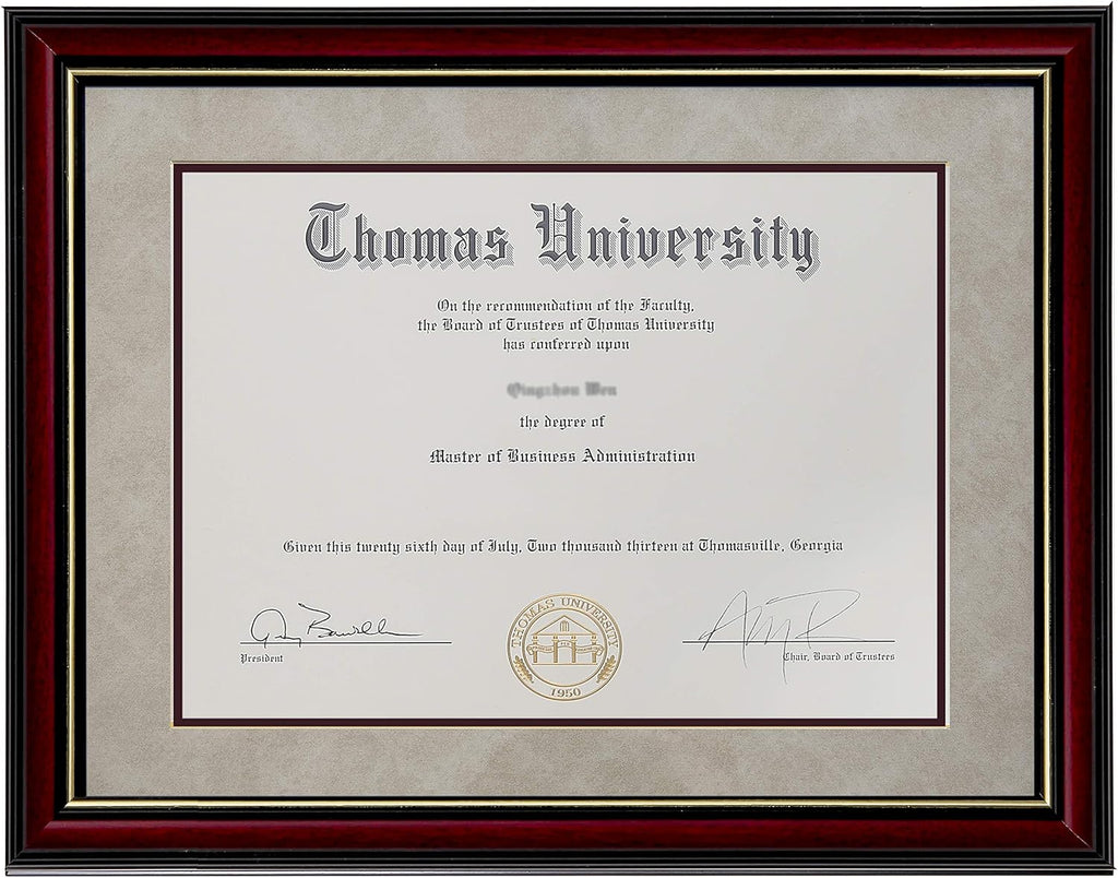 Diploma Frame Real Wood Glass Golden Rim 8.5x11 Inch with Mat 11x14 Inch Without Mat Double Mat Navy Blue B486921