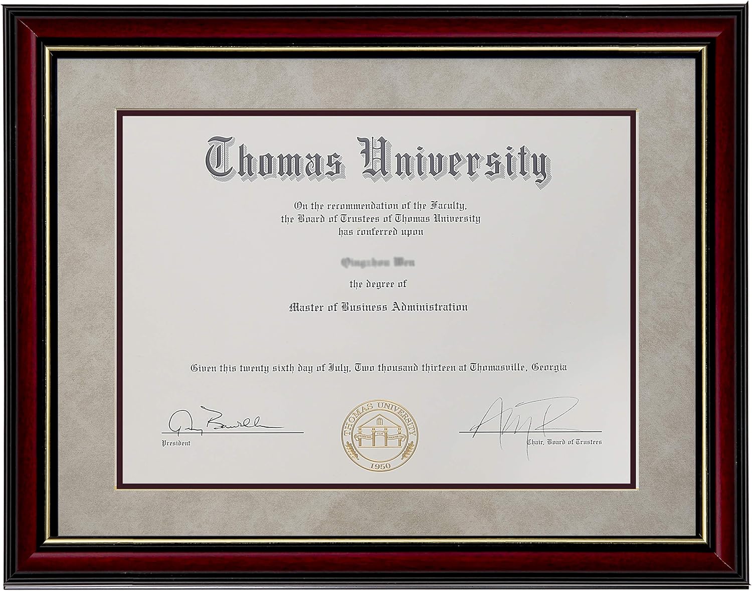 Diploma Frame Real Wood Glass Golden Rim 8.5x11 Inch with Mat 11x14 Inch Without Mat Double Mat Navy Blue B486921