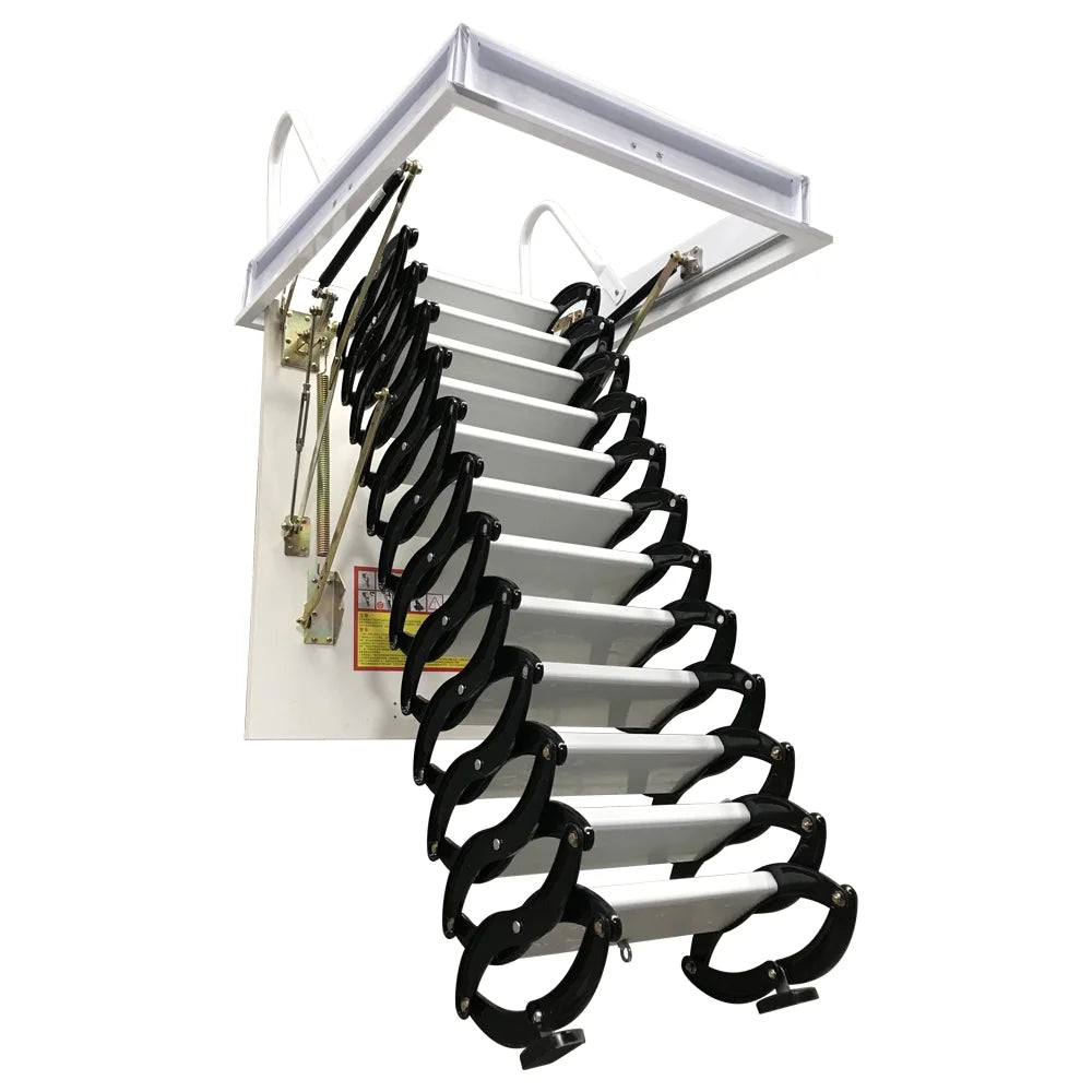Black-White Attic Ceiling Folding Ladder Stairs M901403