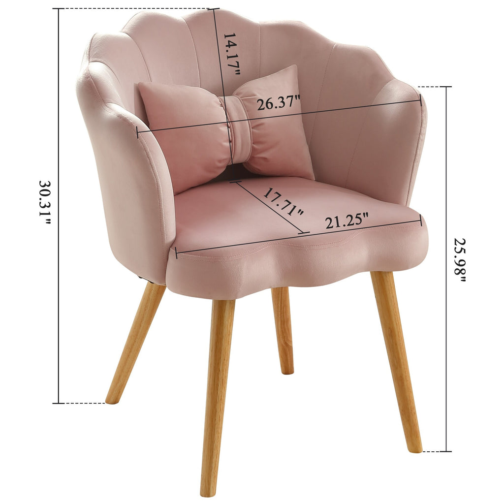 Velvet Accent Arm Chair with Waist Pillow S719