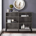 52" Grey Wash Mesh Side Panel Bookshelf N3529