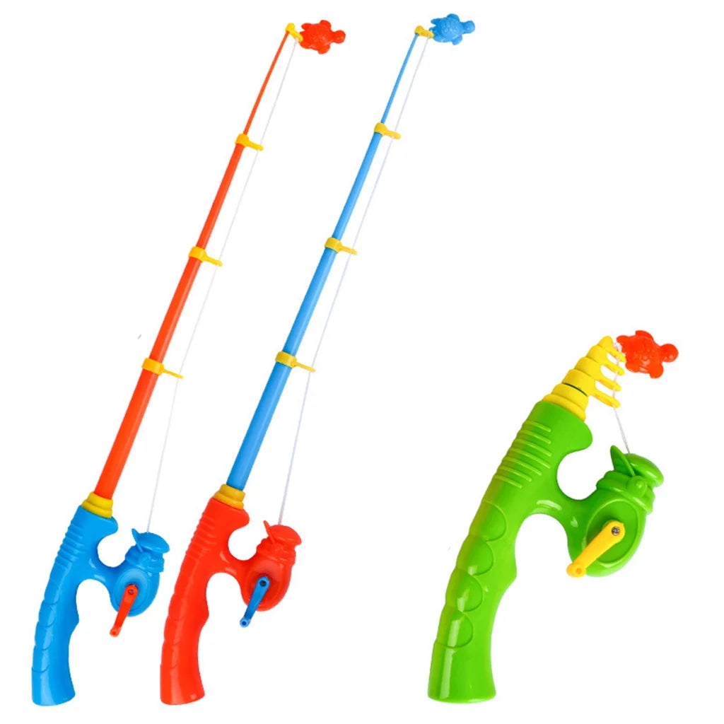 6 Pcs Stretchable Fishing Pole Toy Bath Toy Flexible Magnetic Kids Fishing Rod B290944