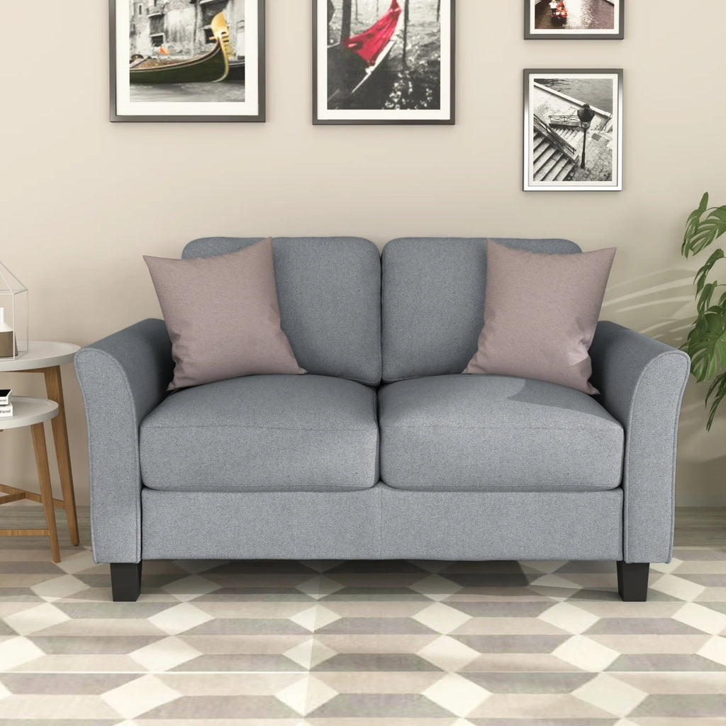 Mid-Century Upholstered Fabric Loveseat T516396