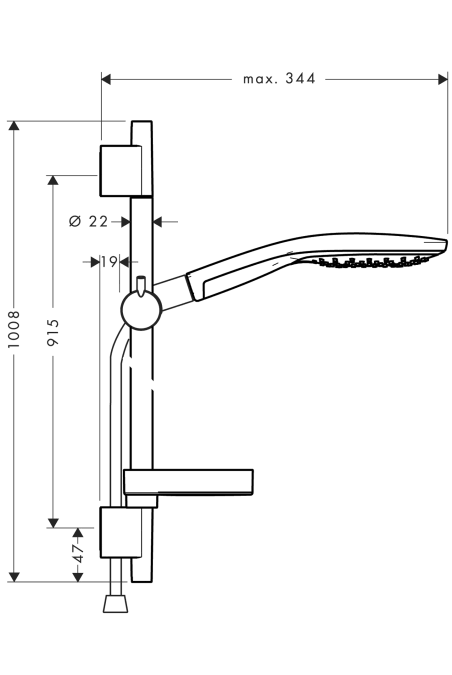 White/Chrome Hand Shower and Shower Rail Set E527188