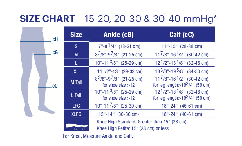 Knee High Compression Socks, 20-30 mmHg, Closed Toe V42980