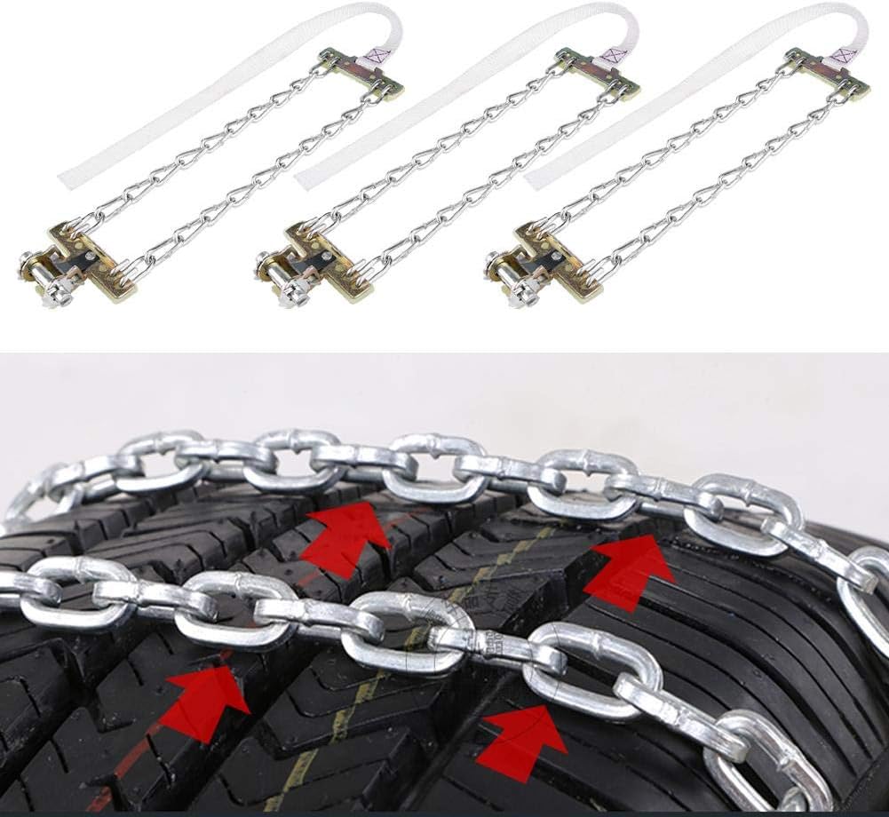 3pcs Steel Anti-Skid Tire Chain for Car Truck SUV (L) L49189