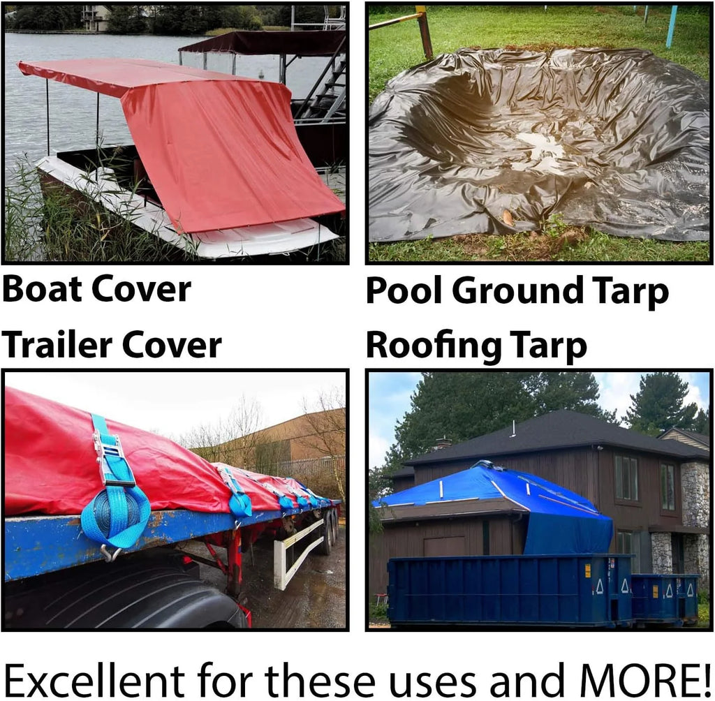 20 x 20 Feet Red Waterproof PVC Vinyl Tent Tarp S325680