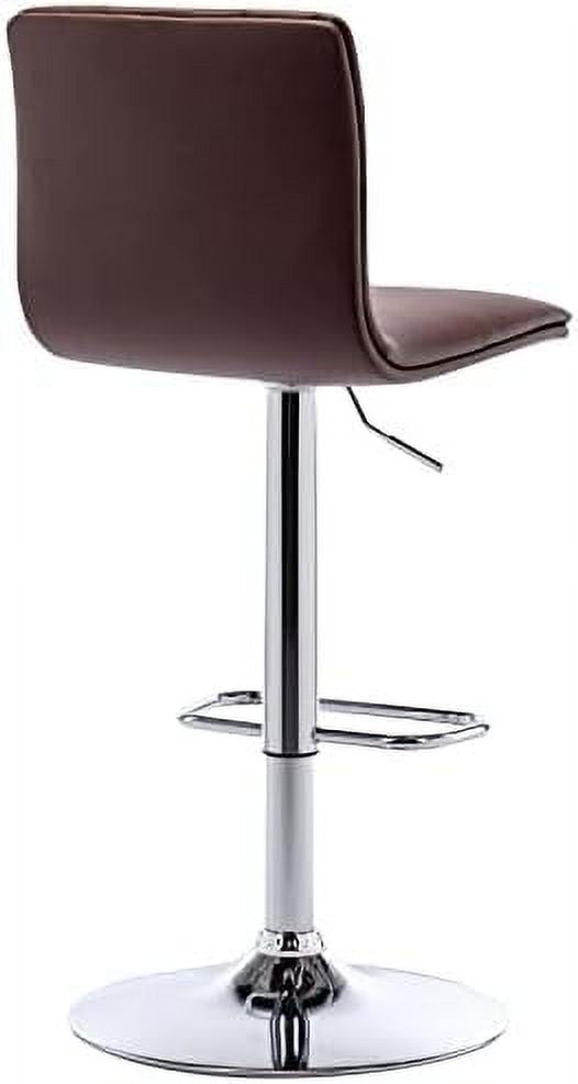 Tufted Adjustable PU Leather Swivel Barstools Set of 2 (Brown) K110